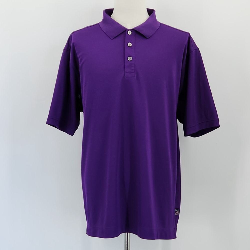 GolfKnicker Pro Celebrity Purple Polo Shirt Men XXL MicroPoly Golf Performance